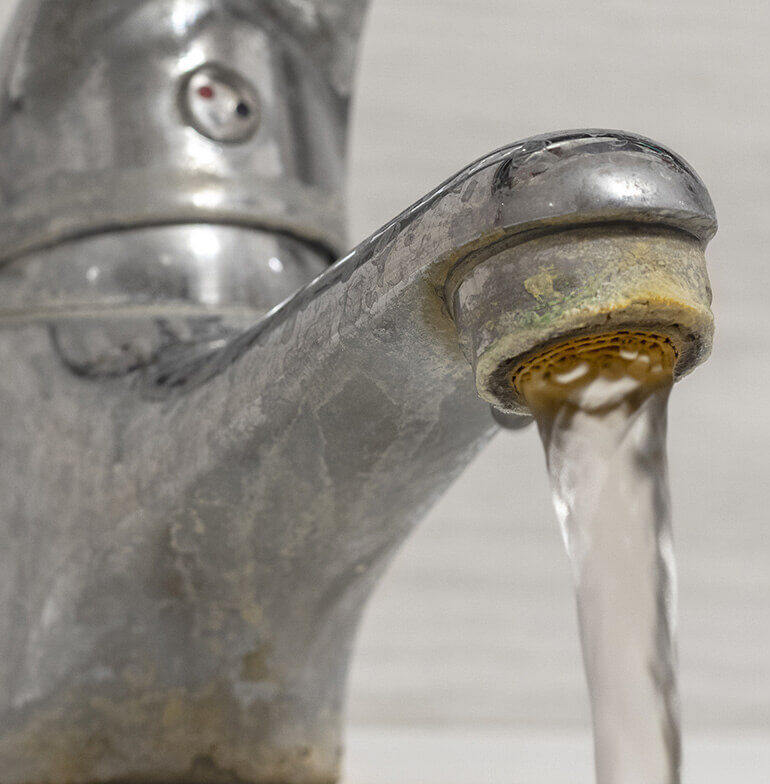 Hard water out of faucet